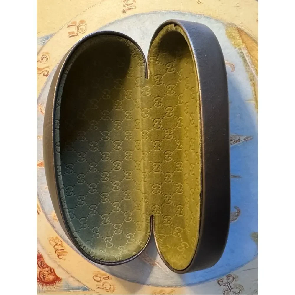 Gucci Black Eyewear Case with Silver Logo